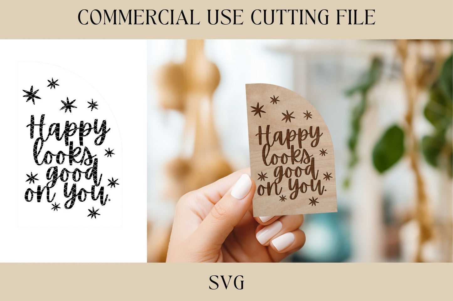 Happy Looks Good On You Design 1 SVG | Keychain SVG | Digital Download | Laser File | Magnet SVG | Magnet Key Chain | Friend Gift