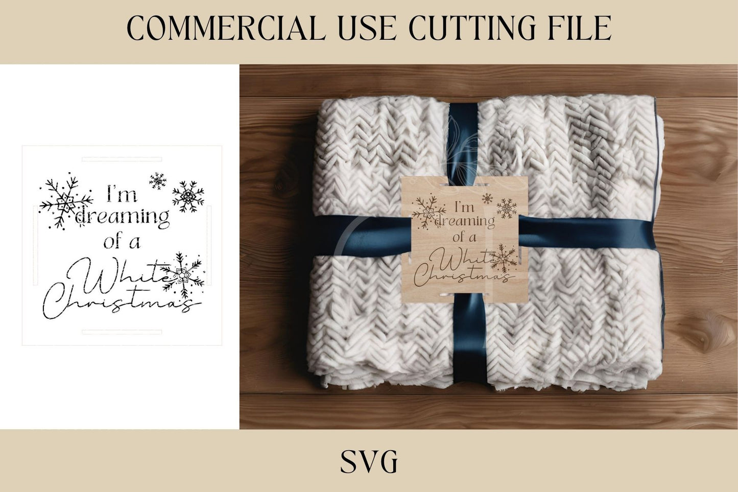 White Christmas Blanket Tag 1 SVG | Raffle Basket SVG | Friend Gifts | Digital Download | Christmas Tag | Laser Ready File