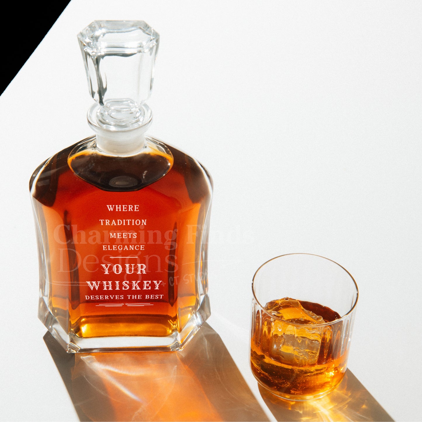 Where Tradition Meets Elegance Design SVG, Whiskey Bottle Glass SVG, Digital Download, Laser File, Man Cave, Gift For Dad, Gift For Grandpa