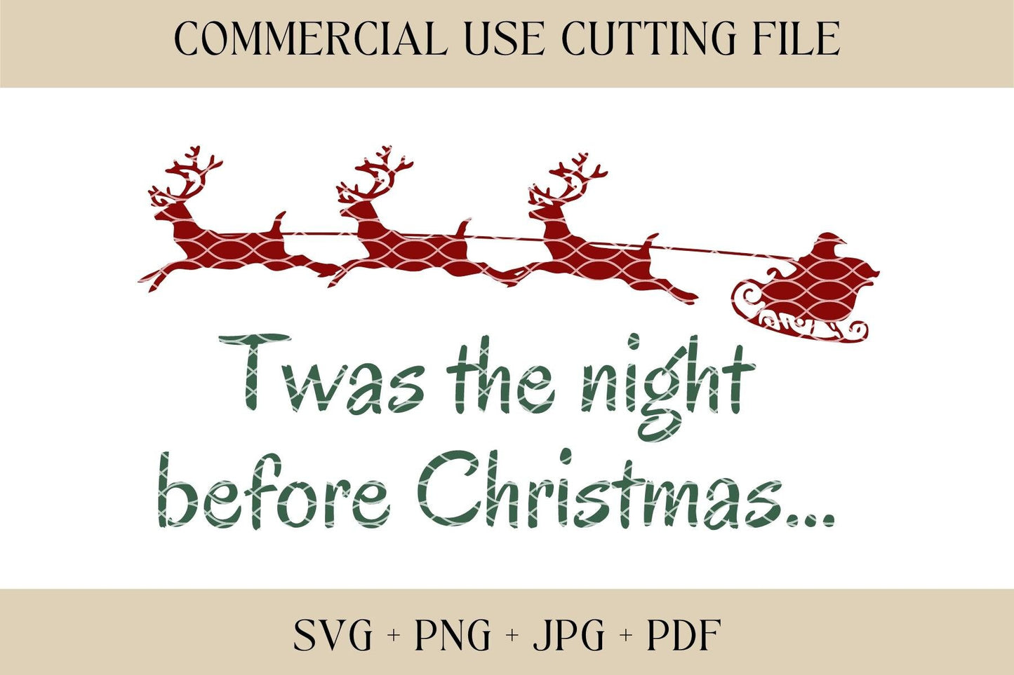 Twas The Night Before Christmas SVG | Christmas SVG, PNG | Holiday Sign Cut File | Digital Download | Printable, Cricut & Silhouette