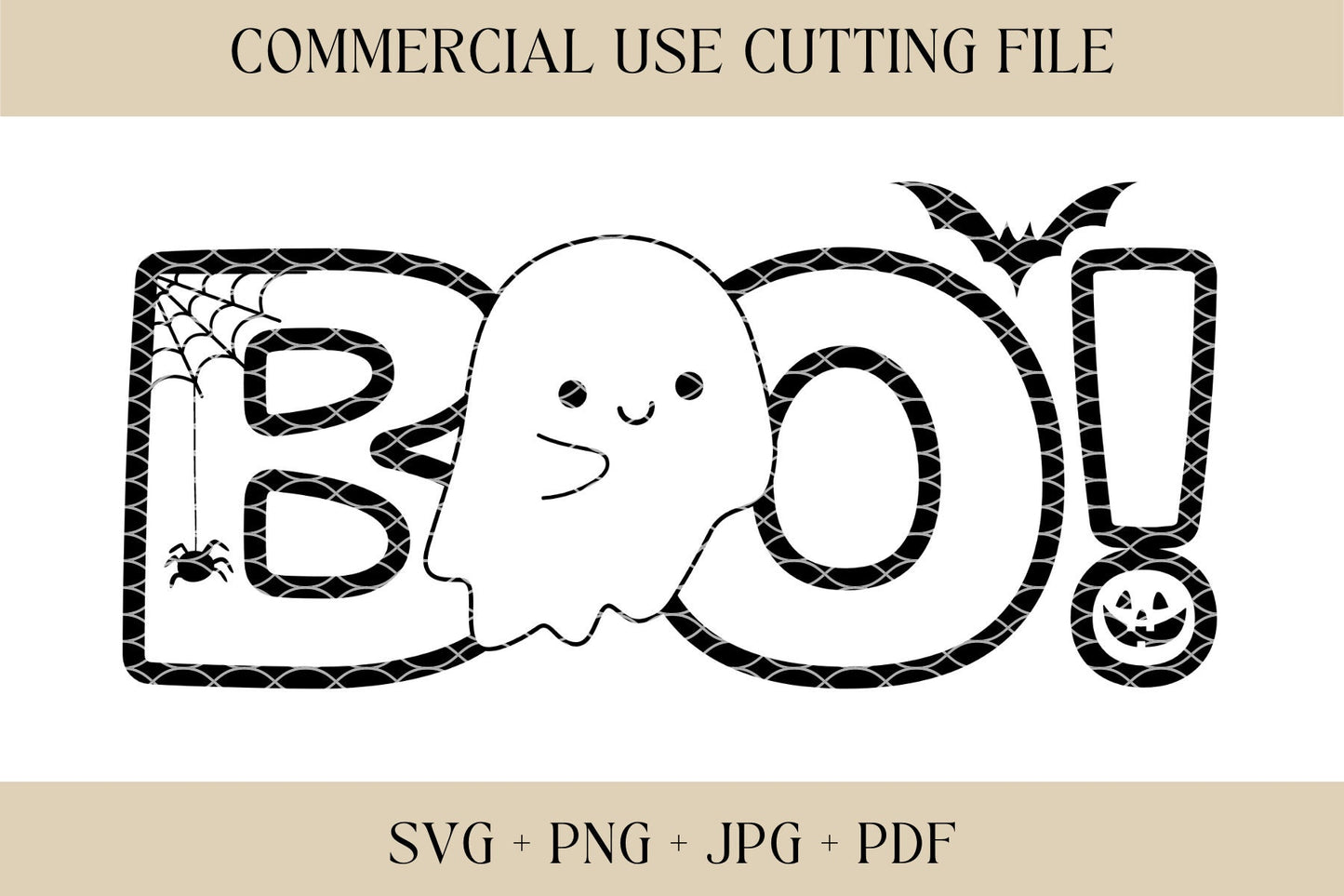 Boo! with Ghost SVG | Halloween SVG, PNG | Fall Sign Cut File | Digital Download | Printable, Cricut & Silhouette
