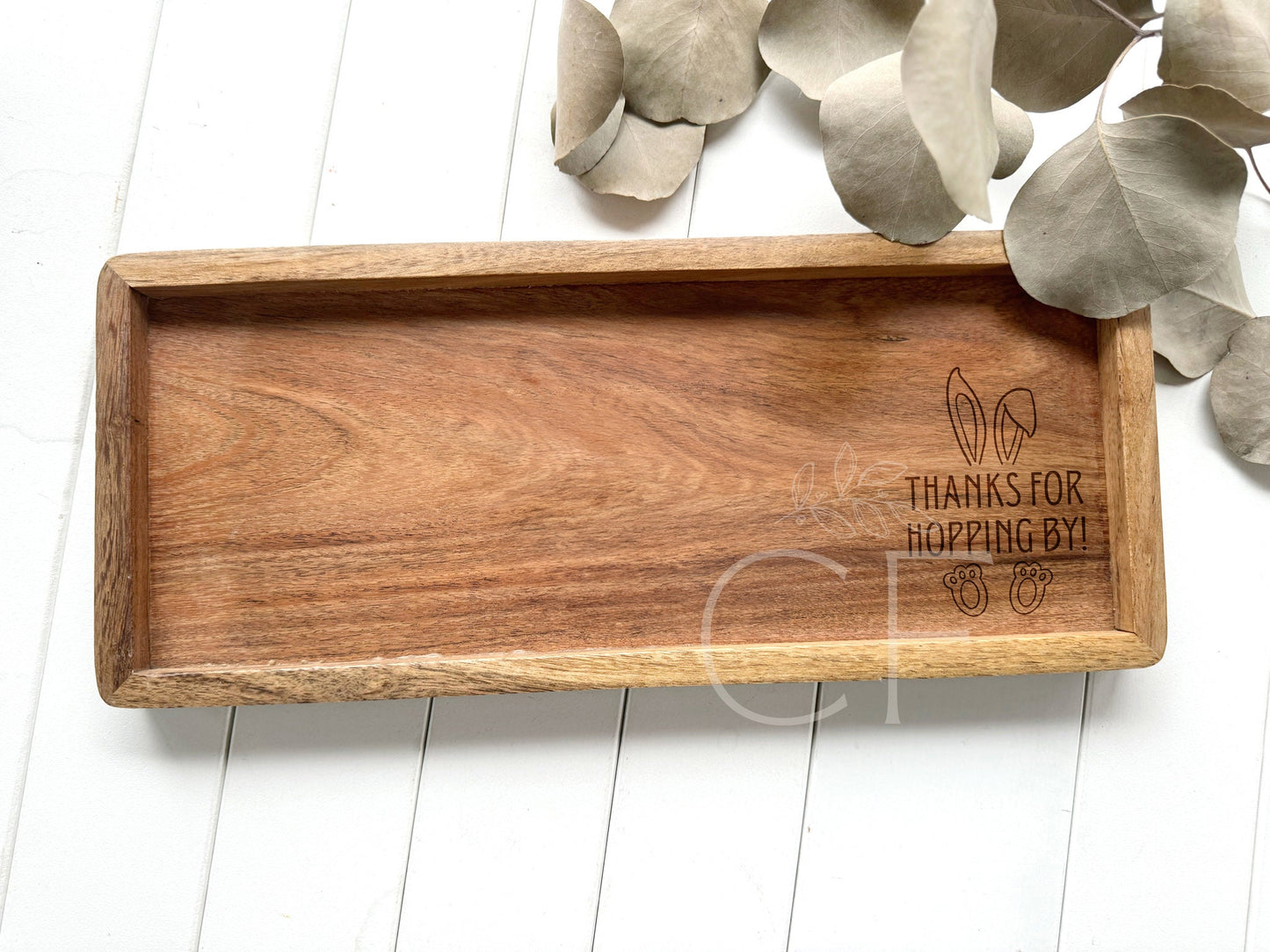 Thanks For Hopping By Cutting Board Designs SVG | Tray SVG | Digital Download | Laser File | Easter Bunny | Spring Board