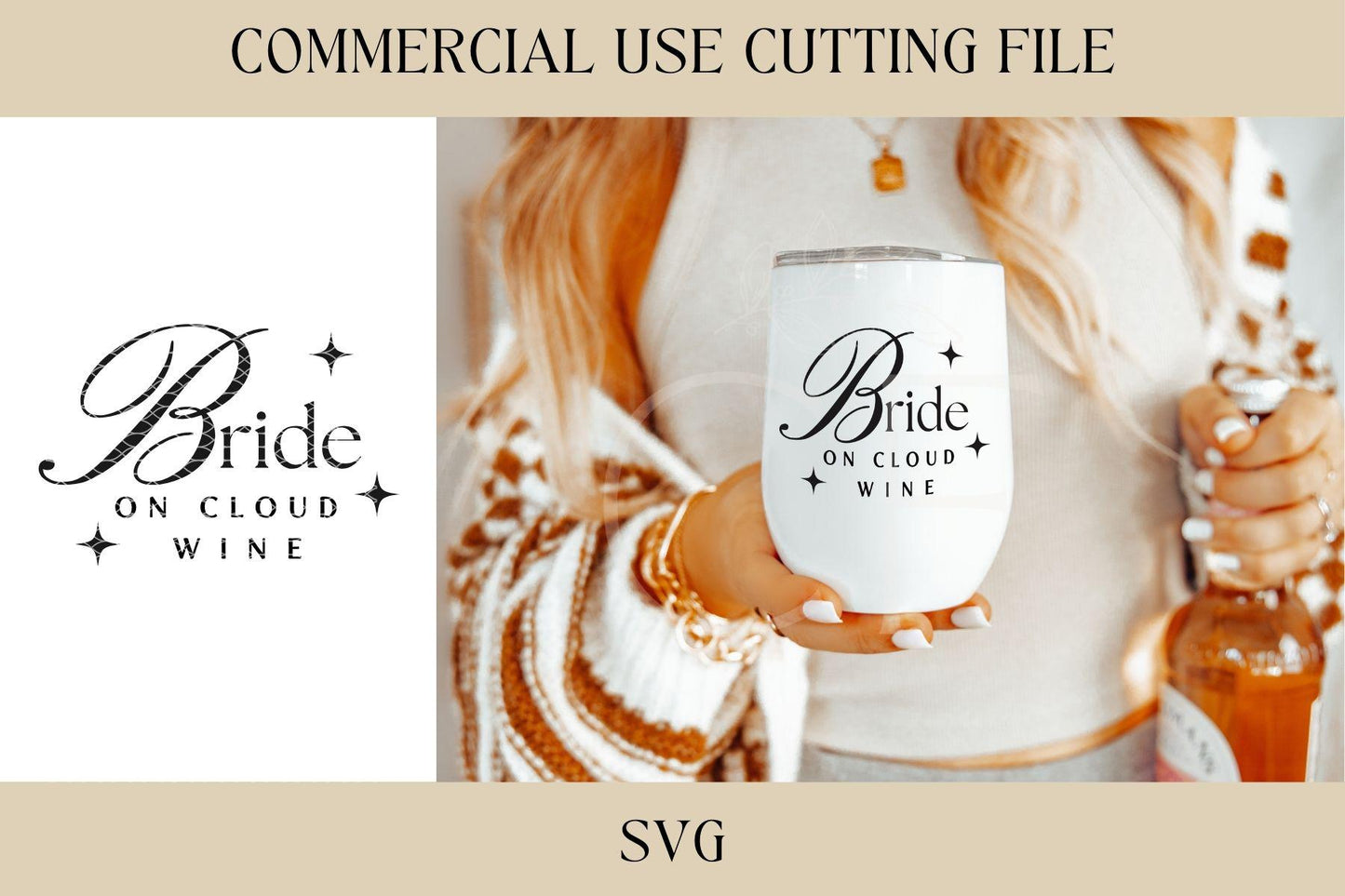 Bride On Cloud Wine SVG | Digital Download | Laser File | Wedding SVG | Bride Gift | Wine Glass Tumbler SVG