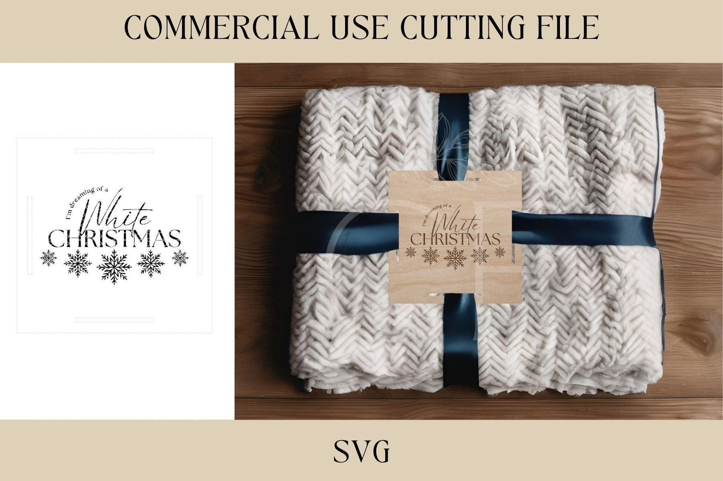 White Christmas Blanket Tag 2 SVG | Raffle Basket SVG | Friend Gifts | Digital Download | Christmas Tag | Laser Ready File