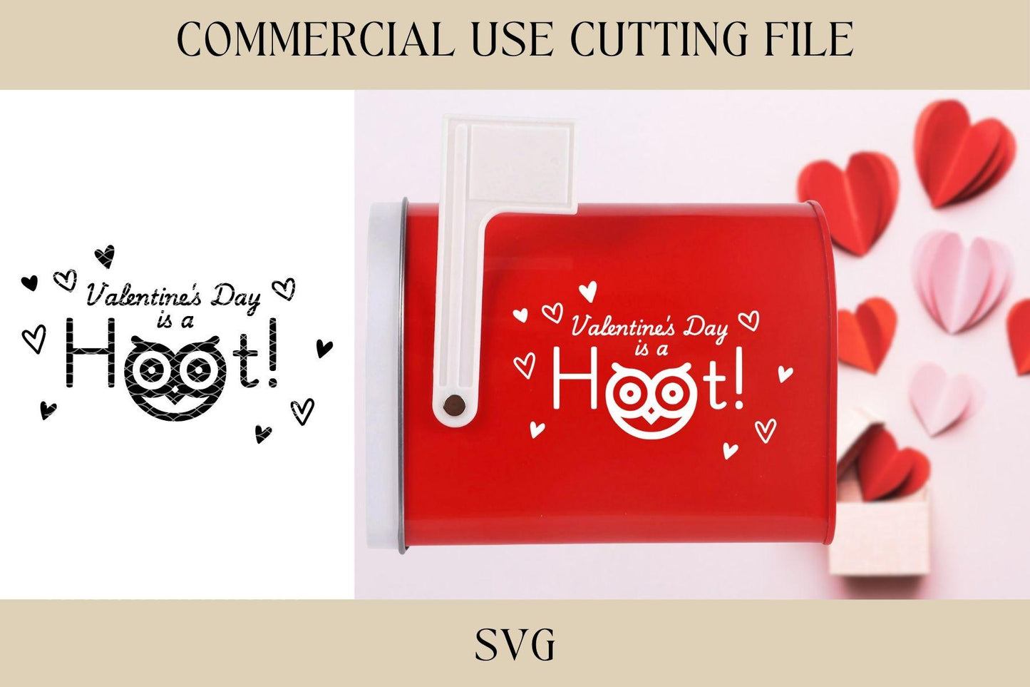 Valentines Day Is A Hoot SVG | Valentines Day | Digital Download | Laser File | Happy Mail | Kids Valentines Box | Mailbox Valentines
