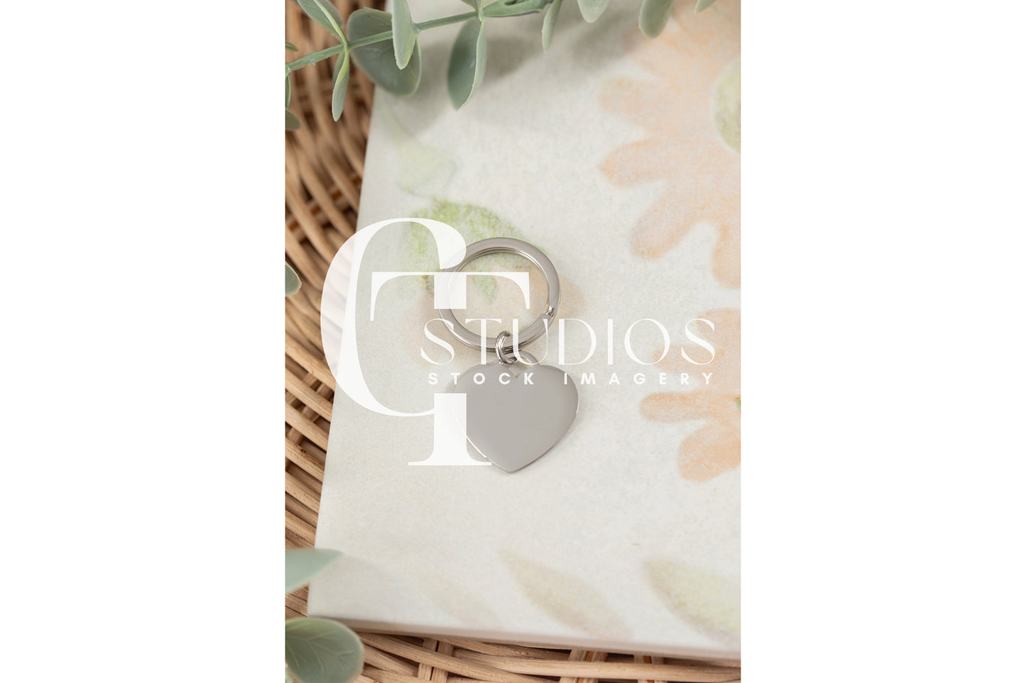 Monarch Pine Centered Heart Keychain Mockup 1