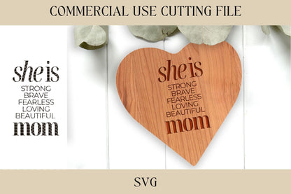 She Is Mom Catch All Tray Design 2 SVG | Key Tray | Digital Download | Laser File | Mothers Day | Mom Gift | Cutting Board File