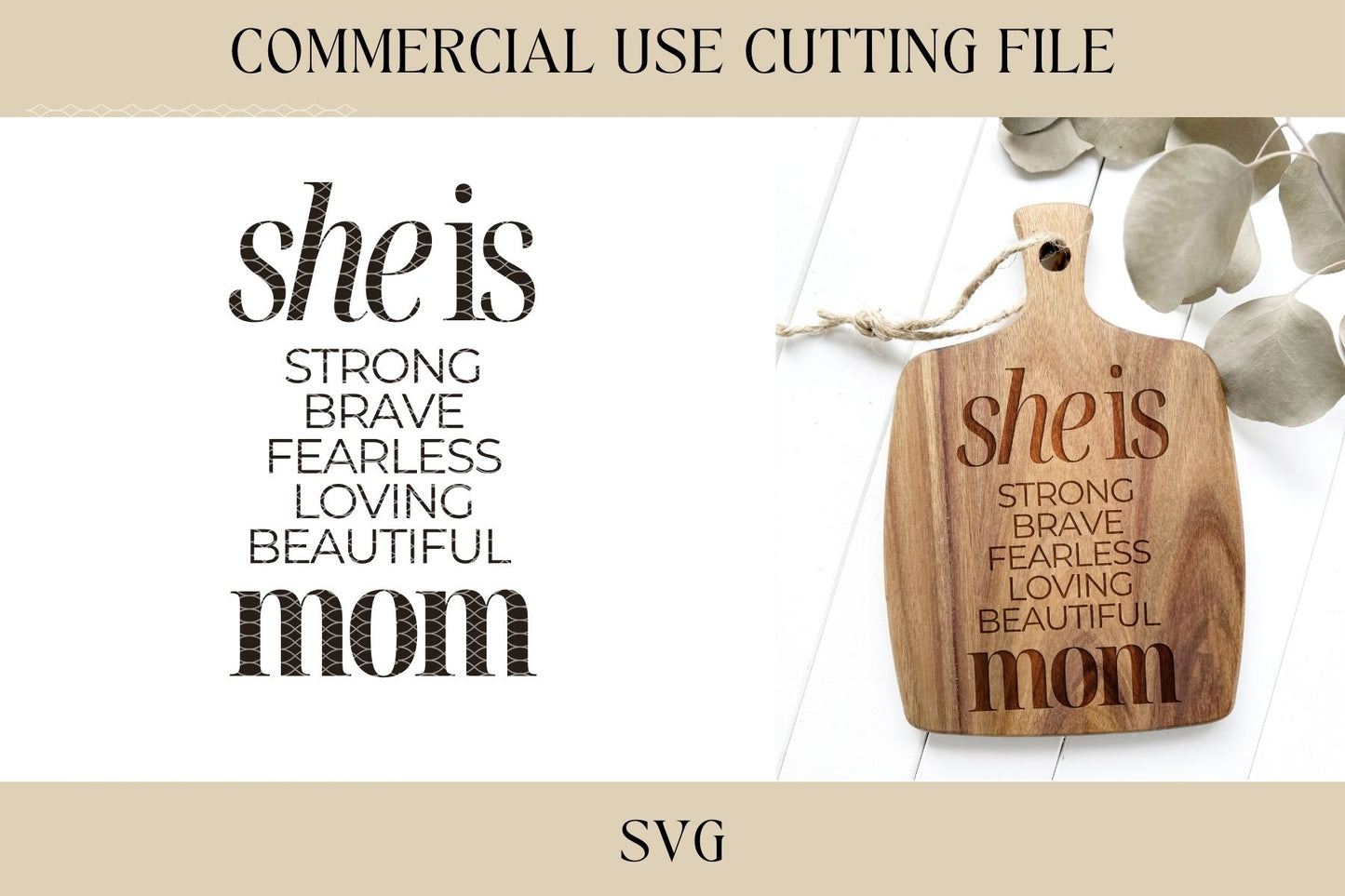 She Is Mom Catch All Tray Design 2 SVG | Key Tray | Digital Download | Laser File | Mothers Day | Mom Gift | Cutting Board File