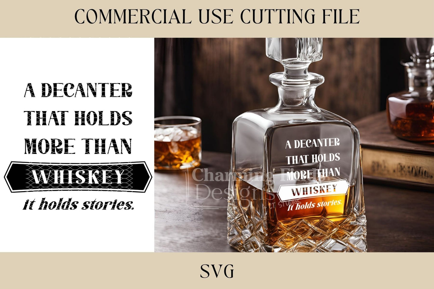 Decanter That Holds More Than Design SVG, Whiskey Bottle Glass SVG, Digital Download, Laser File, Man Cave, Gift For Dad, Gift For Grandpa