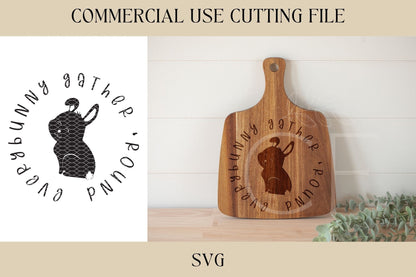 Everybunny Gather Round Design SVG, Tray SVG, Digital Download, Laser File, Easter Bunny, Spring, Farm SVG, Cutting Board, Kitchen File