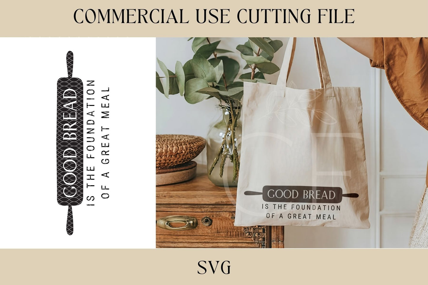 Good Bread Is The Foundation Design SVG, Cutting Board Design, Digital Download, Laser File, Hostess, Charcuterie, Sourdough, Bread Making