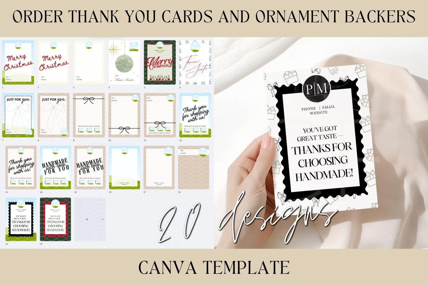 Ornament Backer Cards - Thank You  Bundle