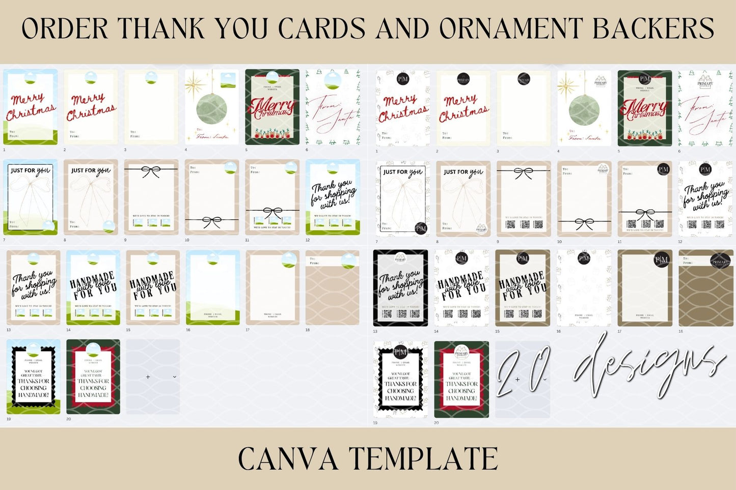 Ornament Backer Cards - Thank You  Bundle