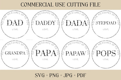 Fathers Day, Dad SVG | No One Measures SVG, PNG | Digital Download | Printable, Cricut & Silhouette |