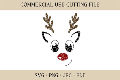 Christmas Reindeer SVG | Christmas SVG, PNG | Holiday Sign Cut File | Digital Download | Printable, Cricut & Silhouette | Cut File