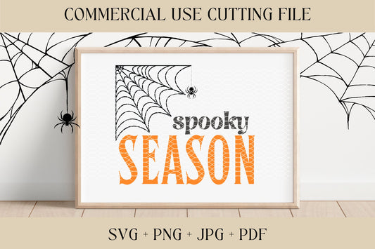 Spooky Season SVG | Halloween SVG, PNG | Fall Sign Cut File | Digital Download | Printable, Cricut & Silhouette | Spider