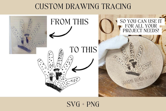 Drawing Tracing Service, PNG, SVG, Glowforge File, Laser File, Laser Ready File, Engraving File, Cricut