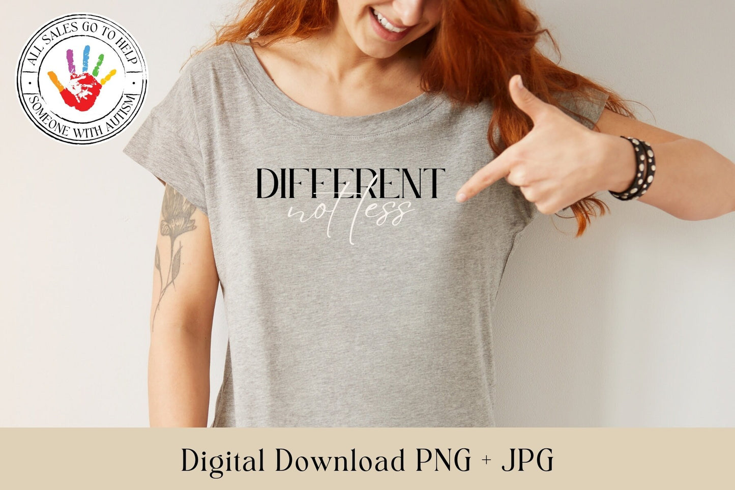 Different Not Less | Autism JPG, PNG | Digital Download | Printable | Shirt File | Autism Awareness