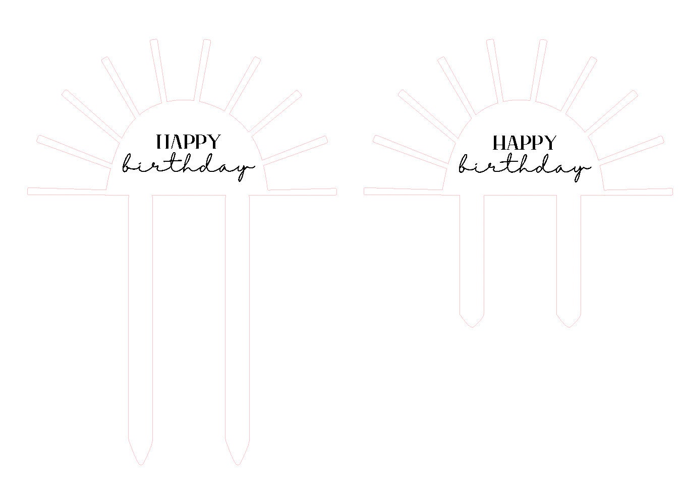 Sun Happy Birthday Cake Topper | First Birthday Cake Topper | Cake Topper SVG, PNG | Digital Download | Printable, Cricut & Silhouette