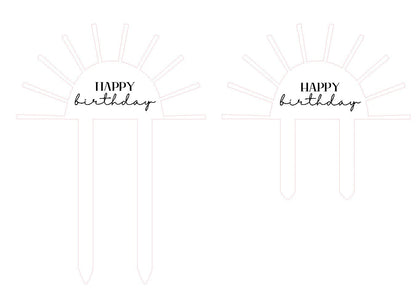 Sun Happy Birthday Cake Topper | First Birthday Cake Topper | Cake Topper SVG, PNG | Digital Download | Printable, Cricut & Silhouette