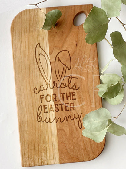 Carrots For Easter Bunny Cutting Board Designs SVG | Tray SVG | Digital Download | Laser File | Easter Bunny | Spring Board