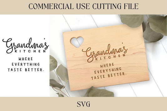 Grandma's Kitchen Tray Designs SVG | Kitchen Tray SVG | Digital Download | Laser File | Cutting Board Design | Kitchen SVG