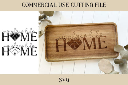 No Place Like Home Baseball Designs SVG | Tray Cutting Board SVG | Digital Download | Laser File | Dad Gift | Fathers Day | Baseball Gift