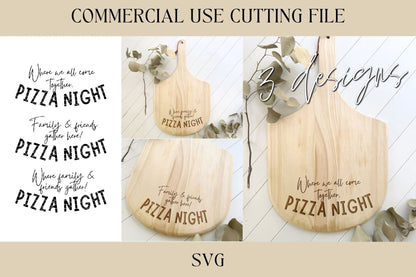 Pizza Night Pizza Peel Designs SVG | Tray SVG | Digital Download | Laser File | New House Gift | Hostess | Charcuterie Board