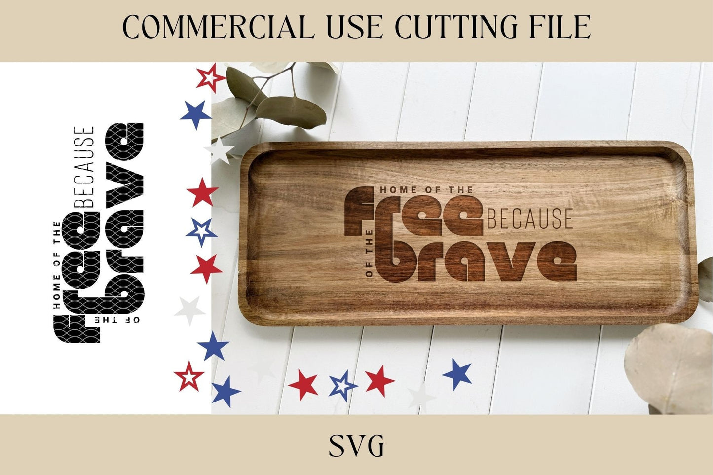 Home Of The Free 4th Of July Designs SVG | Snack Board SVG | Digital Download | Laser File | Summer Party | Cutting Board File | Hostess