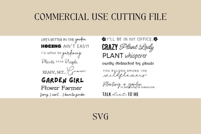 Single Line Garden Says SVG | Plant Markers | Spring SVG | Garden File | Garden Shovel | Digital Download | Laser File