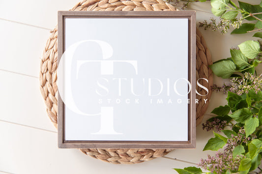 11x11 Sign Mockup 1 | Farmhouse Stock Image | Styled Stock Photo Mock-up | Home Mockup | Flatlay Mockup | JPG Digital Download