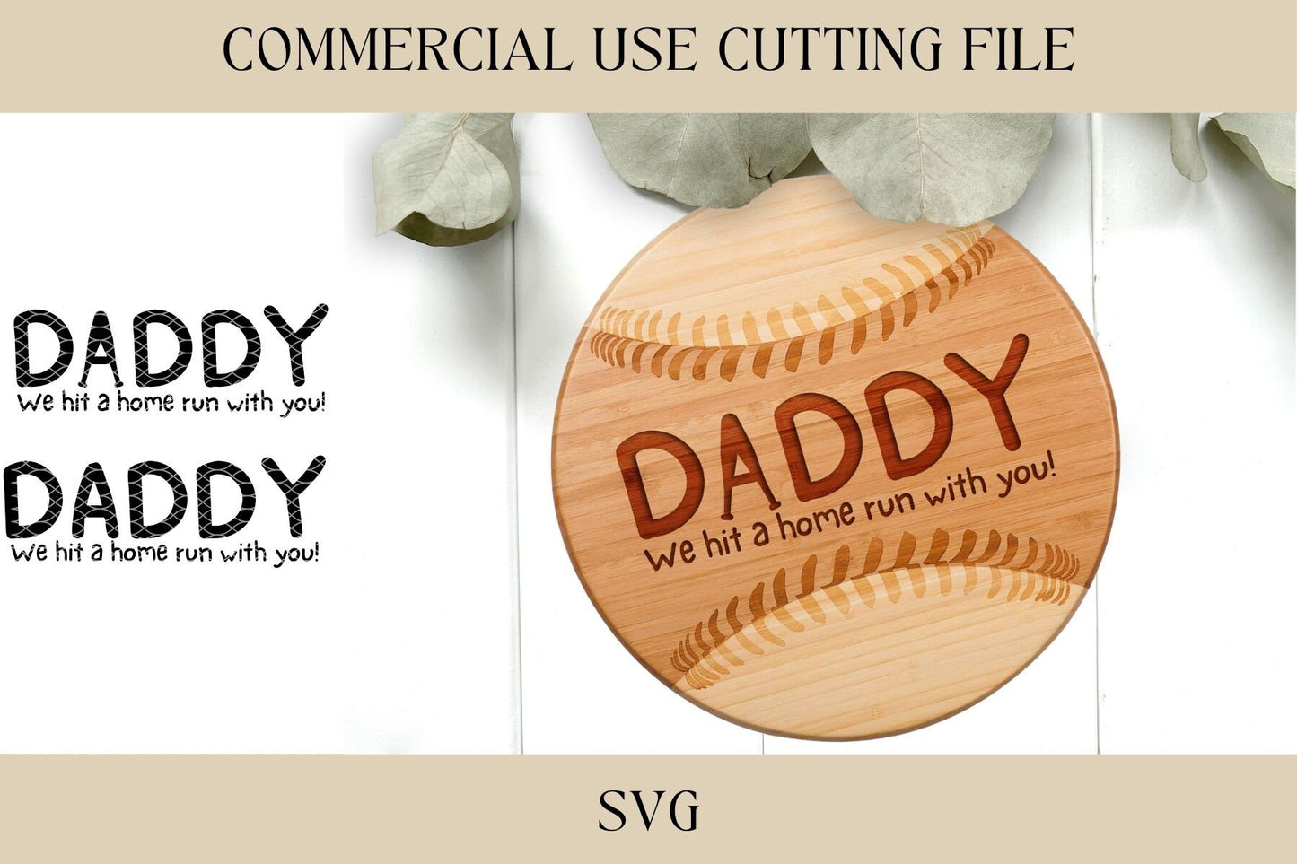 Daddy We Hit A Home Run With You Designs SVG | Key Tray SVG | Digital Download | Laser File | Dad Gift | Fathers Day | Baseball Gift