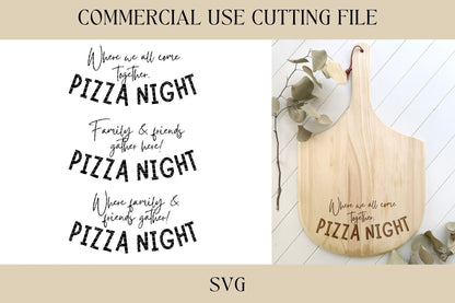 Pizza Night Pizza Peel Designs SVG | Tray SVG | Digital Download | Laser File | New House Gift | Hostess | Charcuterie Board