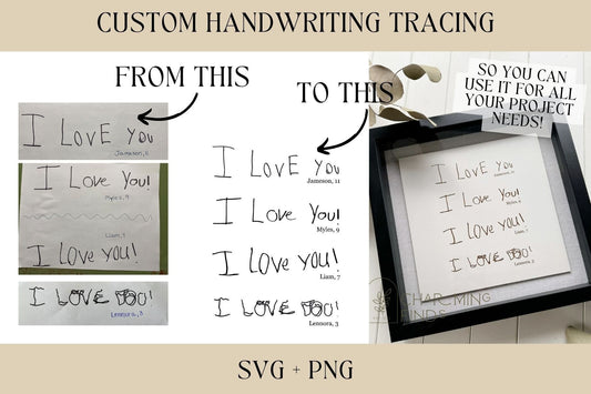 Handwriting Tracing 10+ Words Service, PNG, SVG, Glowforge File, Laser File, Laser Ready File, Engraving File, Cricut