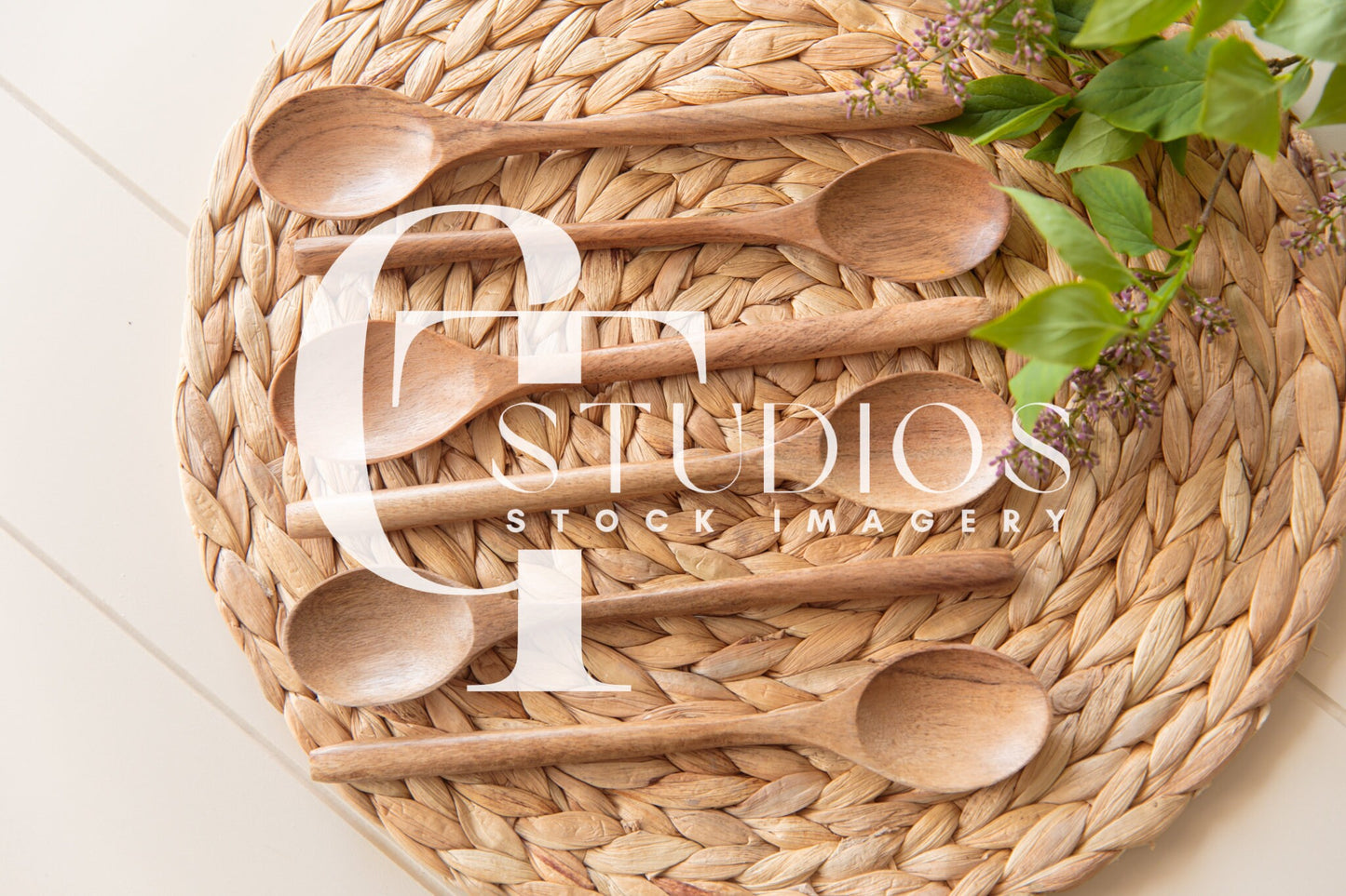 9in Wood Spoon Mockup 1 | Farmhouse Mockup | Styled Stock Photo Mock-up | Kitchen Mockup | Flatlay Mockup | JPG Digital Download