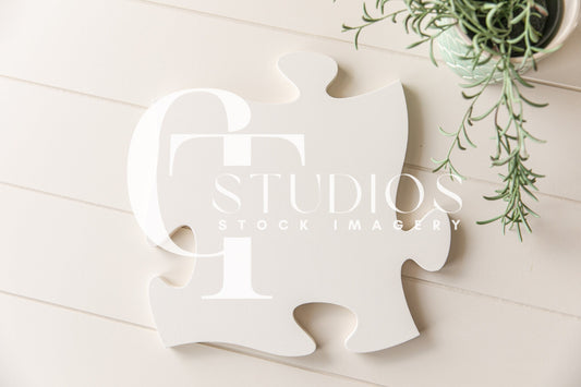 Puzzle Sign Mockup 1 | Farmhouse Stock Image | Styled Stock Photo Mock-up | Home Mockup | Flatlay Mockup | JPG Digital Download