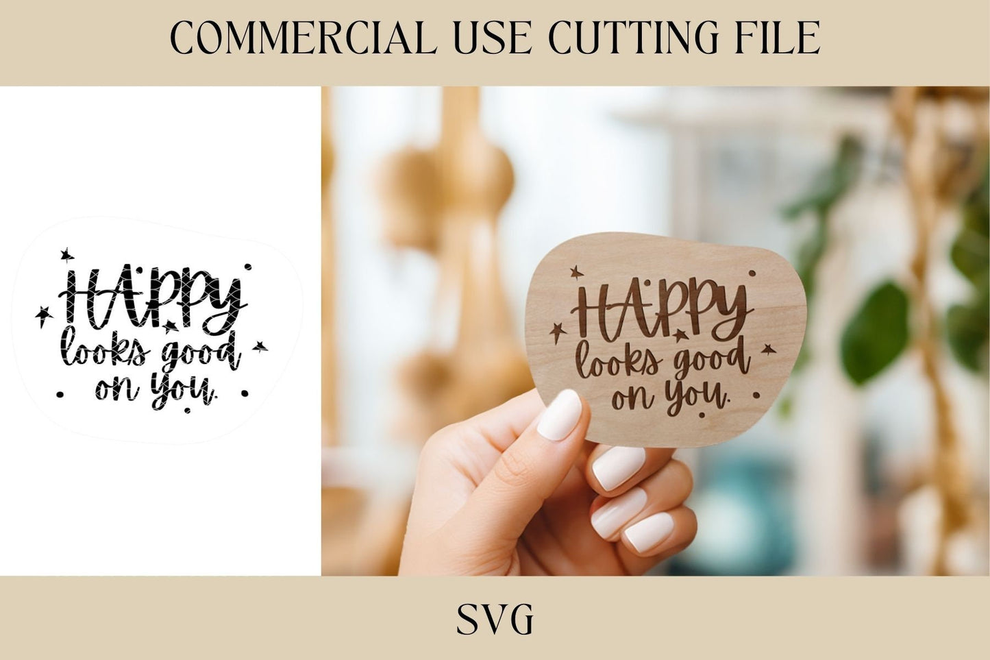 Happy Looks Good On You Design 2 SVG | Keychain SVG | Digital Download | Laser File | Magnet SVG | Magnet Key Chain  | Friend Gift