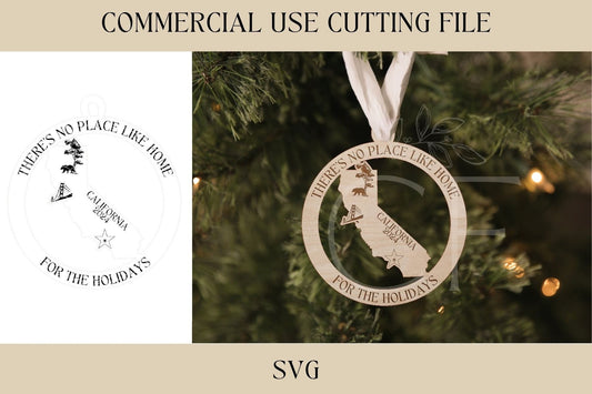California State Christmas Ornaments SVG | Souvenir Gift SVG | Digital Download | Laser Ready File | Wood Acrylic Ornament