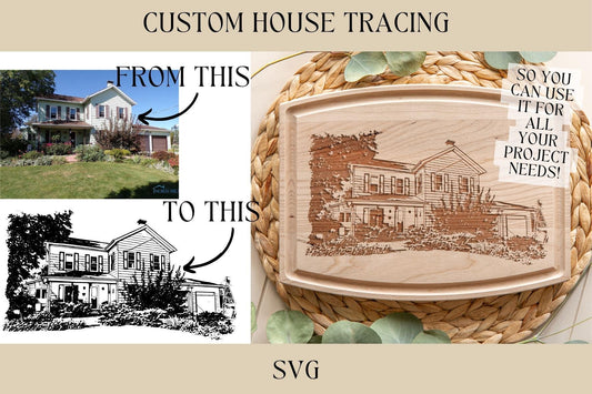 Sketch House/Building Tracing Service, SVG, Glowforge File, Laser File, Laser Ready File, Engraving File, Cricut