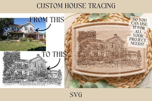 House/Building Tracing Service, SVG, Glowforge File, Laser File, Laser Ready File, Engraving File, Cricut